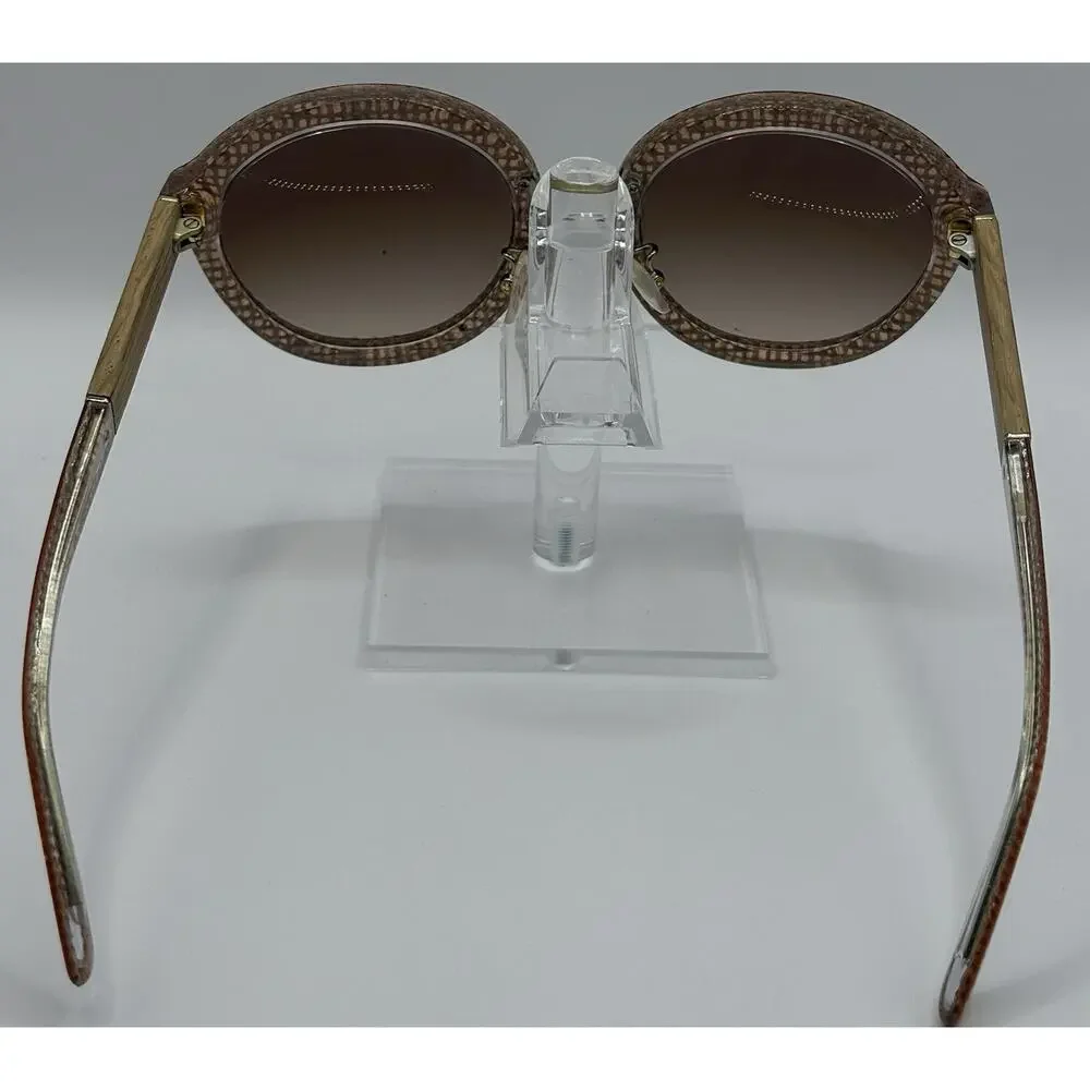 Tory Burch Round Sunglasses Brown Woven Acetate Women 54mm